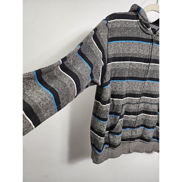 Boys Quicksilver Grey Blue Baja Hoodie Youth Size Medium, 10 - 12 - Picture 4 of 15